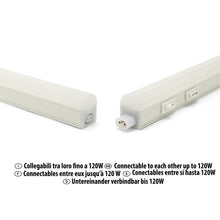Carica l'immagine nel visualizzatore di Gallery, Velamp Reglette LED 8W, Luce sotto pensile 900 lumen, 573mm. Prolungabile fino a 120W. 3 colori di luce selezionabili: l