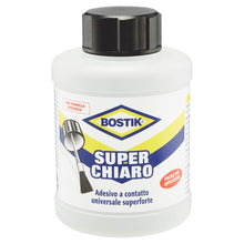 Carica l'immagine nel visualizzatore di Gallery, Bostik Superchiaro colla a contatto universale super forte e super rapido flacone con pennello 400ml Giallo