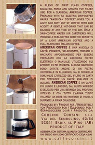 Caffè Corsini - American Coffee, Miscela di Caffè Macinato per Caffè Americano, Caffè Lungo e Caffè Filtro, Leggero e Profumato - 6 Confezioni da 250 Grammi Sottovuoto