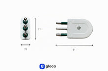 Carica l'immagine nel visualizzatore di Gallery, gloca Set 5 Spine Volanti 10A 2P+T Bianca Maschio Standard Italiano 250V