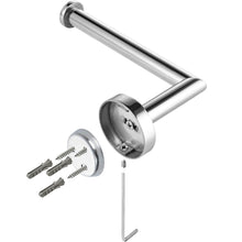Carica l'immagine nel visualizzatore di Gallery, HITSLAM- Porta rotolo di carta igienica in acciaio inox cromato, montaggio a viti, per bagno e cucina, rotondo, in accia