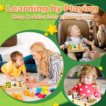 Carica l'immagine nel visualizzatore di Gallery, Ophy Giochi Montessori Busy Board 1 Anno, Bambini Giochi in Legno, Montessori Sensoriale con 9 Interruttori 16 Luci a LED, Giochi Educativi Giocattolo per Bambini 2 3 4 Anni