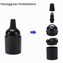 Carica l'immagine nel visualizzatore di Gallery, VooGenzek 4 Pezzi E27 Vintage Portalampada Nera, Portalampada E27 a vite Edison in bachelite, Adattatore in Bachelite So