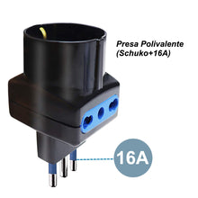 Carica l'immagine nel visualizzatore di Gallery, EXTRASTAR Set 4 Adattatori 3 Posti 1 Schuko + 2 Bivalenti 10/16A,Nero,Confezione da 4