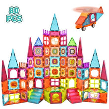 Carica l'immagine nel visualizzatore di Gallery, Gavgroom Costruzioni Magnetiche 80 Pezzi Colorati Costruzioni per Bambini 3 Anni Magneti Bambini con 1 Auto Tessere Magnetiche per Bambini da 3 4 5 6 7 8