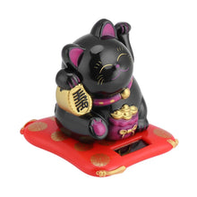 Carica l'immagine nel visualizzatore di Gallery, Maneki Neko Fortune Cat - Gatto felino Alimentato Solare Mini Gatti Ricchezza Accogliente Gatto tirato con Braccio ondeg