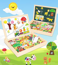 Carica l'immagine nel visualizzatore di Gallery, Jojoin 130 Pezzi Puzzle Magnetico di Legno - 2024 Nuova Giochi Montessori con Lavagna Magnetica Puzzle e Frutta Animale Carina - Educativi Puzzle Regalo Bambini Bambino 2 3 4 Anni