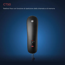 Carica l'immagine nel visualizzatore di Gallery, Motorola Voice - Telefono con filo CT50, Design semplice e compatto con funzione radiale, Disattivazione microfono, Mont