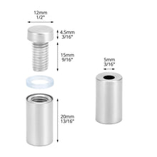 Carica l'immagine nel visualizzatore di Gallery, QWORK® 40 Pezzi Distanziali per Targhe in Acciaio Inox - 12x25mm - Distanziatori per Vetro con Imbottitura per Insegne, 