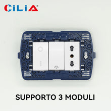Carica l'immagine nel visualizzatore di Gallery, ClLlA Supporto in Plastica per Interruttori e Prese,Supporto compatibile Con Living Light e Living International, Suppor