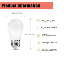 Carica l'immagine nel visualizzatore di Gallery, Confezione da 10 lampadine a LED E27, 3 W, E27, colore bianco freddo, E27, A50, impermeabili, per interni ed esterni, de