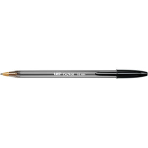 BIC Nere Penne a Sfera, Cristal Large , Ottimi per la Scuola, con Punta Ampia (1.6 mm), Confezione da 50, Fornitura per Scrivere in Ufficio e a Casa