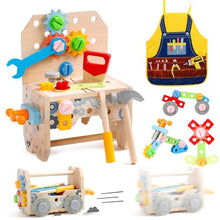 Carica l&#39;immagine nel visualizzatore di Gallery, Cassetta Attrezzi Bambini Giochi in Legno Giochi Bambini 2 Anni, Banco da Lavoro, Costruzioni per Bambini Giochi Interattivi Educativi Regalo Bimbo 2 3 4 Anni Attrezzi Giocattolo Bambini (52 Pezzi)