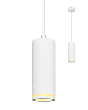 Carica l'immagine nel visualizzatore di Gallery, Lampadario a Sospensione Moderno 15cm, Lampada a Sospensione con Portalampada GU10, Lampadario Cilindrico Bianco, Lampad