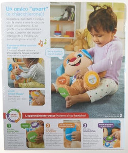 Fisher-Price - Il Cagnolino Smart Stages Ridi & Impara, morbido peluche educativo per imparare le prime paroline, con 75+ canzoni, luci e melodie, 6+ mesi, Versione italiana, FPM51