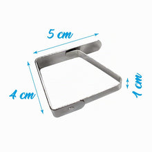 Carica l'immagine nel visualizzatore di Gallery, Set di 4 Ganci Ferma Tovaglia in Acciaio Inossidabile 5x4 cm, Clip Fermatovaglia Resistenti per Outdoor Picnic Party, Ba