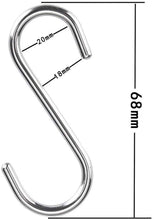 Carica l'immagine nel visualizzatore di Gallery, ARTOYS Ganci a S in Acciaio Inox 304, Altezza 6.8cm (Diametro 4mm) - 10 Pezzi - Multiuso per Cucina, Bagno, Camera da Le