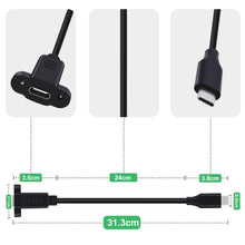 Carica l'immagine nel visualizzatore di Gallery, Prolunga USB C 3.2 per Montaggio a Pannello 20Gbps Cavo Prolunga USB C Maschio Femmina per Laptop, Tablet, Cellulare (Ne