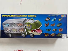 Carica l'immagine nel visualizzatore di Gallery, JOYIN 13 Pcs Dinosaur Toy Car Transporter for Kids, con 12 veicoli dinosauro retrattili, 1 camion trasporto dinosauri giocattolo con musica, suoni, luci, 1 elicottero