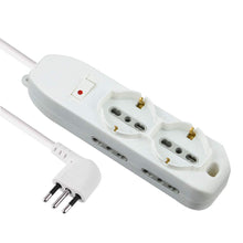 Carica l'immagine nel visualizzatore di Gallery, Electraline 62047 Multipresa 6 Posti, 2 Polivalenti, 4 Bivalenti 10/16A, Cavo 2 m, Spina Piccola 10A, Bianco