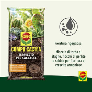 COMPO CACTEA Terriccio per Cactacee, Per una crescita omogenea delle piante, 5 l