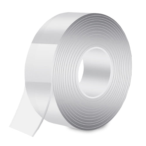 Gvolatee 5M Nastro Biadesivo Extra Forte Trasparente, Adesivo Rimovibile Lavabile Antiscivolo, Nano Tape Riutilizzabile Non Lascia Tracce per Moquette, Foto Muro Senza Foratura, Auto