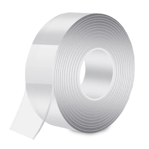 Gvolatee 5M Nastro Biadesivo Extra Forte Trasparente, Adesivo Rimovibile Lavabile Antiscivolo, Nano Tape Riutilizzabile Non Lascia Tracce per Moquette, Foto Muro Senza Foratura, Auto