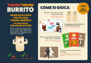 Asmodee - Throw Throw Burrito - Divertente Gioco da Tavolo, con Due Burrito Squishy, 7+ Anni, 2-6 Giocatori, Edizione in Italiano