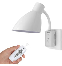 Carica l'immagine nel visualizzatore di Gallery, HTRUIYATY Lampada da Parete a Innesto E27 Portalampada Lampada a Spina LED con Interruttore Remoto Orientabile a 360° Lu