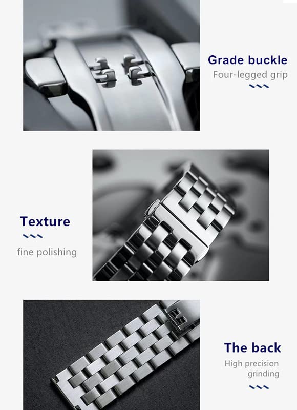 HEYOZURY Cinturini per Orologio in Metallo in Acciaio Inossidabile