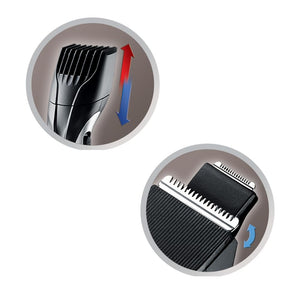 Remington Set Regolabarba Uomo - 9 impostazioni di lunghezza 1,5-18 mm- Funzionamento a rete/batteria, indicatori LED di carica/ricarica, regolabarba, Rasoio elettrico Barba, MB320C