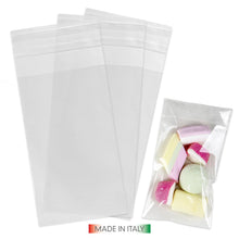Carica l&#39;immagine nel visualizzatore di Gallery, DecoraParty 100 Bustine Trasparenti Piccole per Confetti e Alimentari, Buste Sacchettini di Plastica per Alimenti in Cellophane con Chiusura Adesiva - 6 x 10 cm