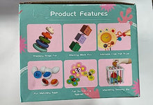 Carica l'immagine nel visualizzatore di Gallery, Weilim Giochi per bambini dai 6 ai 12 mesi, giochi Montessori per neonati, giocattoli sensoriali, giocattoli da bagno 6 in 1 con blocchi e anelli impilabili, uova da abbinare