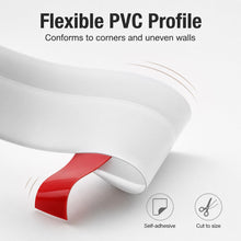Carica l'immagine nel visualizzatore di Gallery, QWORK® Battiscopa autoadesivo 12m, 50x20mm bianco - flessibile