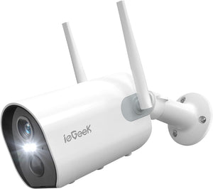 ieGeek Telecamera di Sorveglianza 1080P WiFi Esterno con Bianco