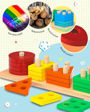 Carica l'immagine nel visualizzatore di Gallery, Uping Giochi Bambini 1 2 3 Anni Giochi Montessori 1 2 3 Anni Giochi Educativi Puzzle in Legno Ordinamento e Impilamento Regalo Bambino
