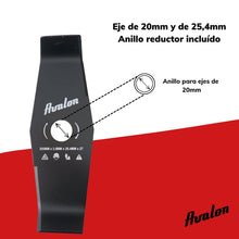 Carica l'immagine nel visualizzatore di Gallery, Avalon - Disco Universale a 2 Punte per decespugliatore o Tosaerba, Lama per Tagliare Rove o vegetazione densa, Acciaio 