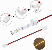 Carica l'immagine nel visualizzatore di Gallery, 40Pcs Connettori Striscia Led Set,Strisce luminose a forma L 2pin,Connettori a T,Connettori Senza fessure per strisce LE