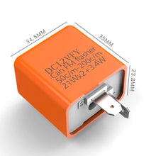 Carica l'immagine nel visualizzatore di Gallery, Gebildet 4pcs 12V 2Pin Elettronico Relè Lampeggiante, Rele Con Regolatore Frequenza Lampeggio Frecce Led Indicatori di Direzione, Velocità Regolabile per Auto e Moto (Arancio)