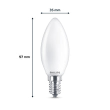 Carica l'immagine nel visualizzatore di Gallery, Philips Lampadina LED Candela, 2 pz, 4.3W, attacco E14, Luce Bianca Calda, Non dimmerabile