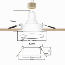 Carica l'immagine nel visualizzatore di Gallery, Cornice Faretti incasso cartongesso GU10 Orientabili Alluminio Bianco, Portafaretto Faretto led da incasso per cartonges