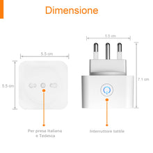 Carica l'immagine nel visualizzatore di Gallery, Presa Wifi Italiana 16A 3680W, Monitoraggio energetico Intelligente Smart Presa, Protezione Sovraccarico, Timer e Regola