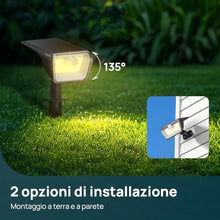 Carica l'immagine nel visualizzatore di Gallery, Linkind lampade solari 2 in 1 Luci Solari Esterno Giardino con Sensore di Movimento,3000K &amp; 6500K, 60 LED faretti energia solare da esterni con indicatore di carica,impermeabili IP67,3 Pezzi