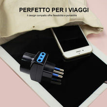 Carica l'immagine nel visualizzatore di Gallery, EXTRASTAR Set 4 Adattatori 3 Posti 1 Schuko + 2 Bivalenti 10/16A,Nero,Confezione da 4