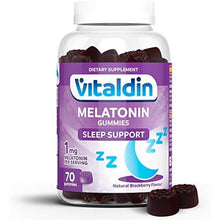 Carica l'immagine nel visualizzatore di Gallery, VITALDIN Gommose di Melatonina 1 mg per Dormire - Senza Glutine - 70uds
