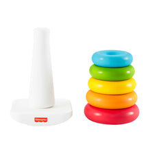 Carica l'immagine nel visualizzatore di Gallery, Fisher-Price - Piramide 5 Anelli, gioco con base oscillante al tocco e 5 anelli colorati impilabili, realizzato con materiali vegetali, giocattolo per bambini, 6+ mesi, GRF09