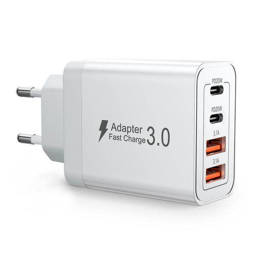 Caricatore USB C, 40W Presa USB C, Spina Ricarica Rapida PD3.0, 4 Porte Presa Type C, Adattatore usbc Multiplo, Alimentatore usb c per Samsung S23 S24 S25, iPhone 16 15 14 13, Huawei