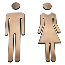 Carica l&#39;immagine nel visualizzatore di Gallery, Tocone Acrilico WC Segno Targa Toilette Bagno Porta Targhetta Adesiva Segnaletica Simbolo Uomo e Donna Decorazione Domestica (Bronzo)