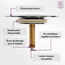 Carica l'immagine nel visualizzatore di Gallery, M. ROSENFELD HOME Tappo Vasca Universale Ø 72 Premium, Tappo per Vasca da Bagno in Ottone con Doppia Guarnizione, Chiusu