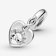 Carica l'immagine nel visualizzatore di Gallery, PANDORA Icons Pendente con scritta Friends e cuore con infinito in argento Sterling con zirconia cubica trasparente